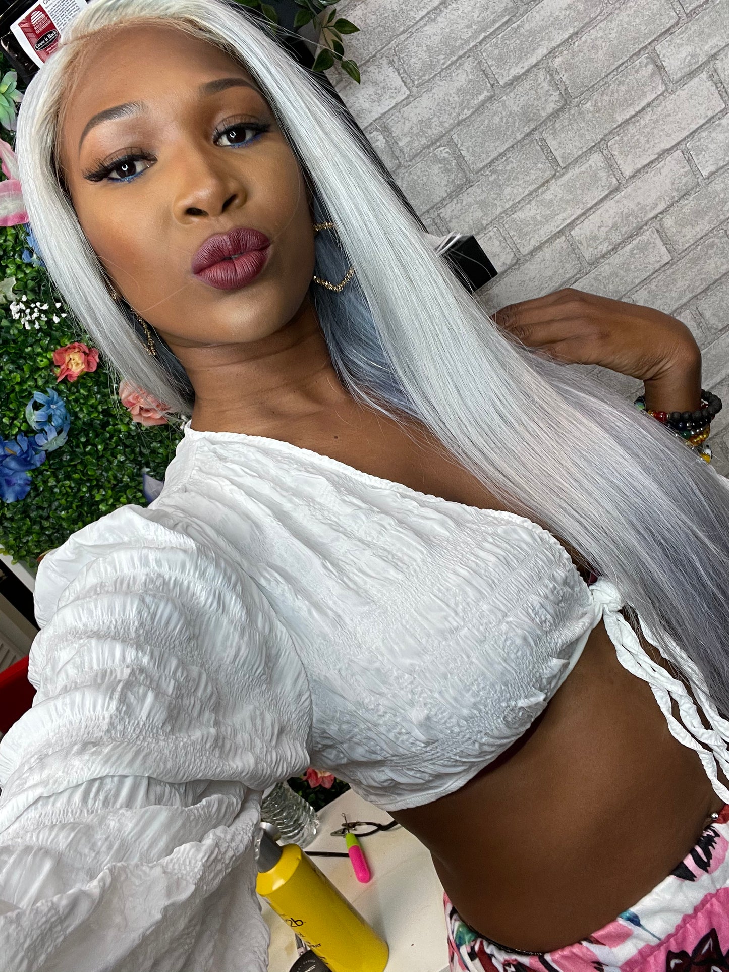 Storm -30 inch lace closure glueless 4x4 silver gray colored wig