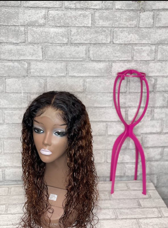 human hair curly closure wig