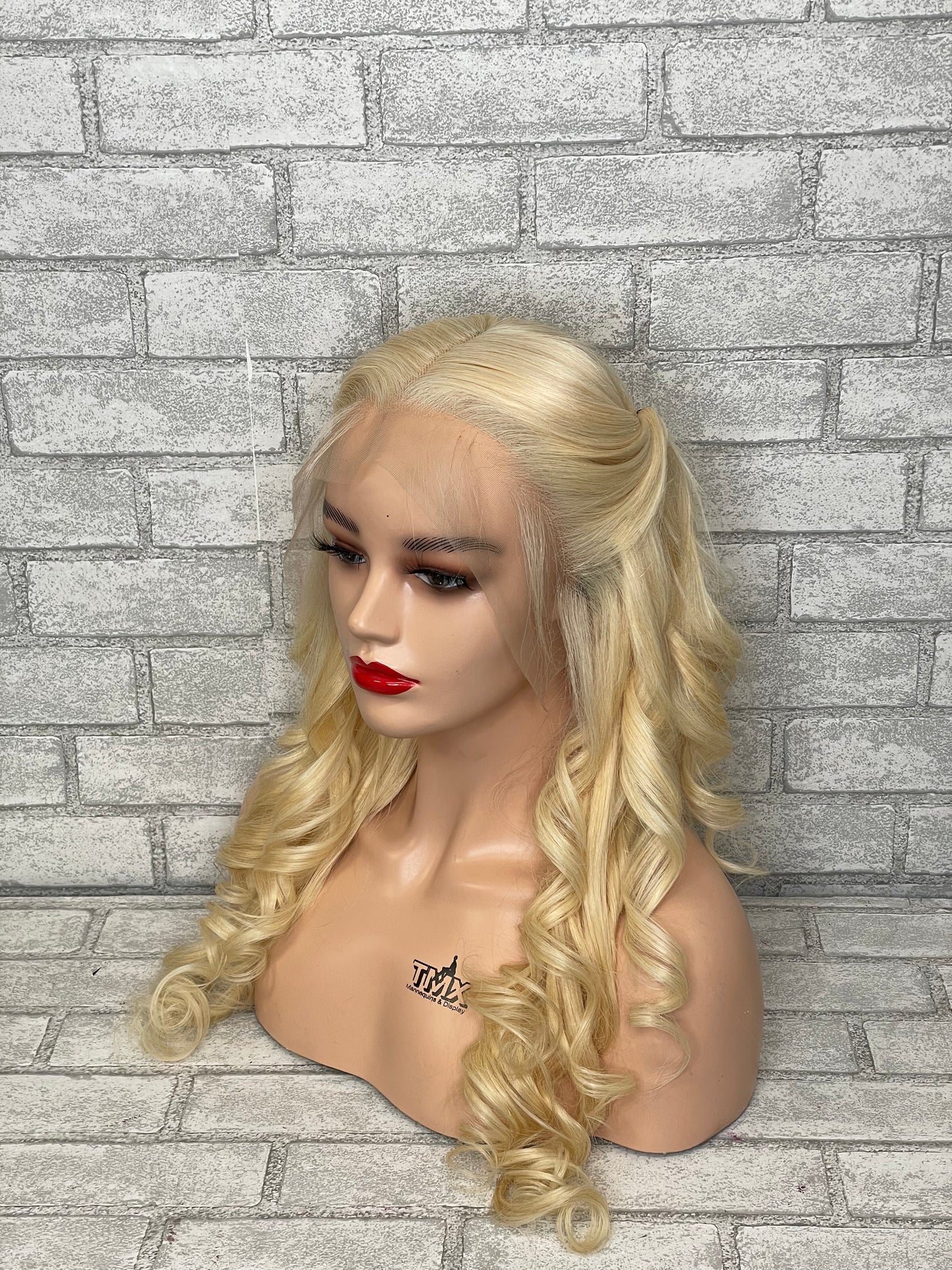 Ashley -24 inch 613 human hair frontal lace wig
