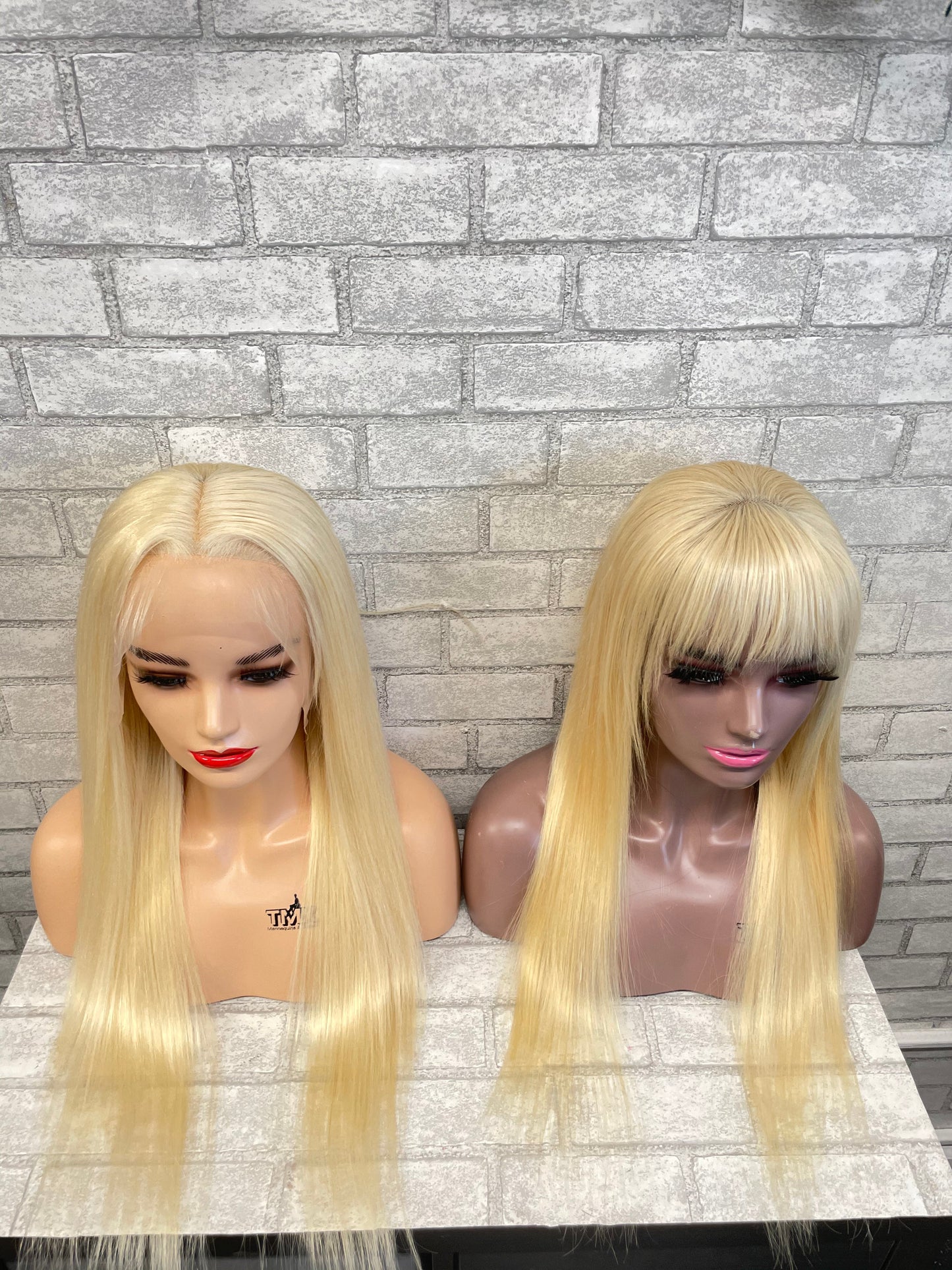 Mary Kate -24 inch 613 human hair glue less closure lace wig