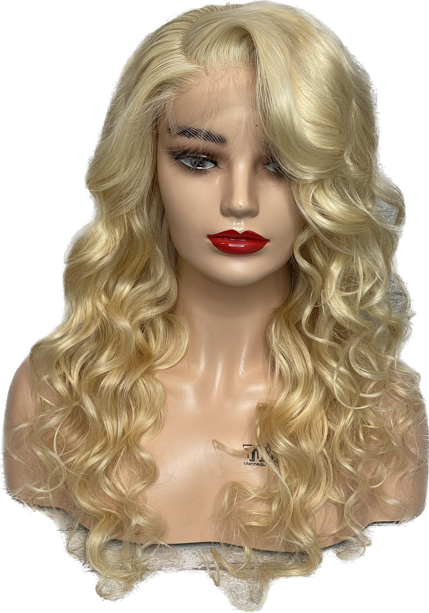 Mary Kate -24 inch 613 human hair glue less closure lace wig