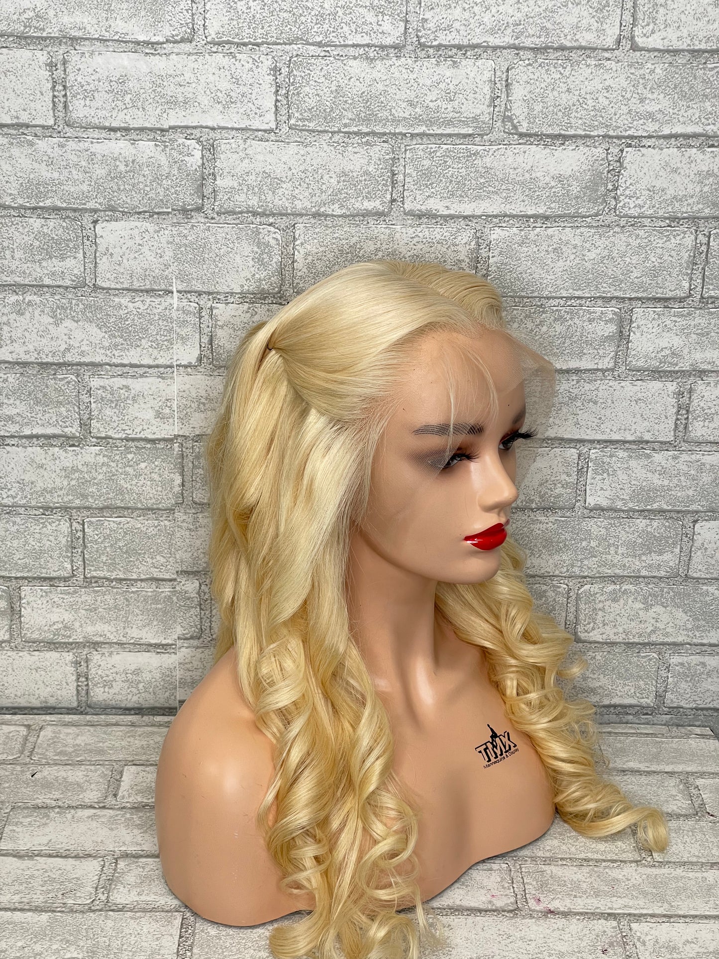 Ashley -24 inch 613 human hair frontal lace wig