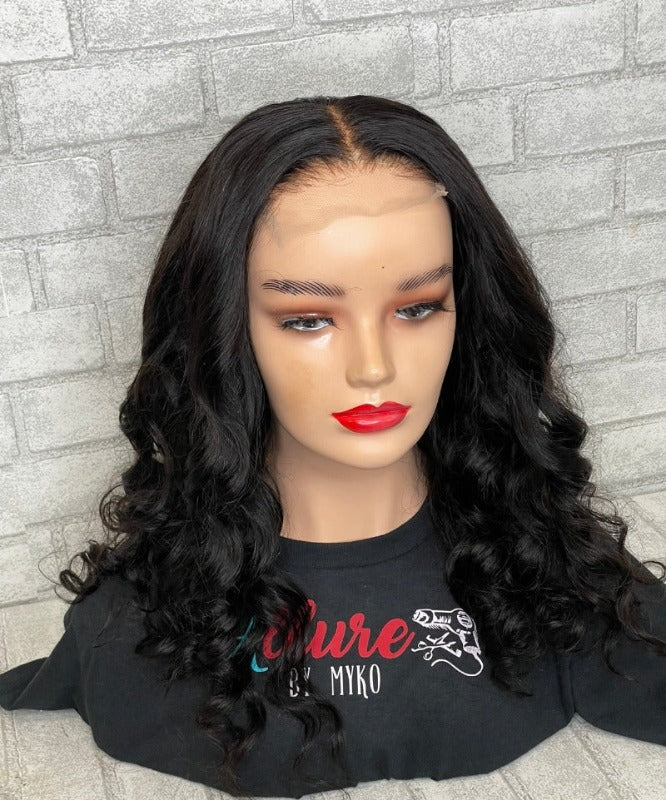 Black curly wig for sale