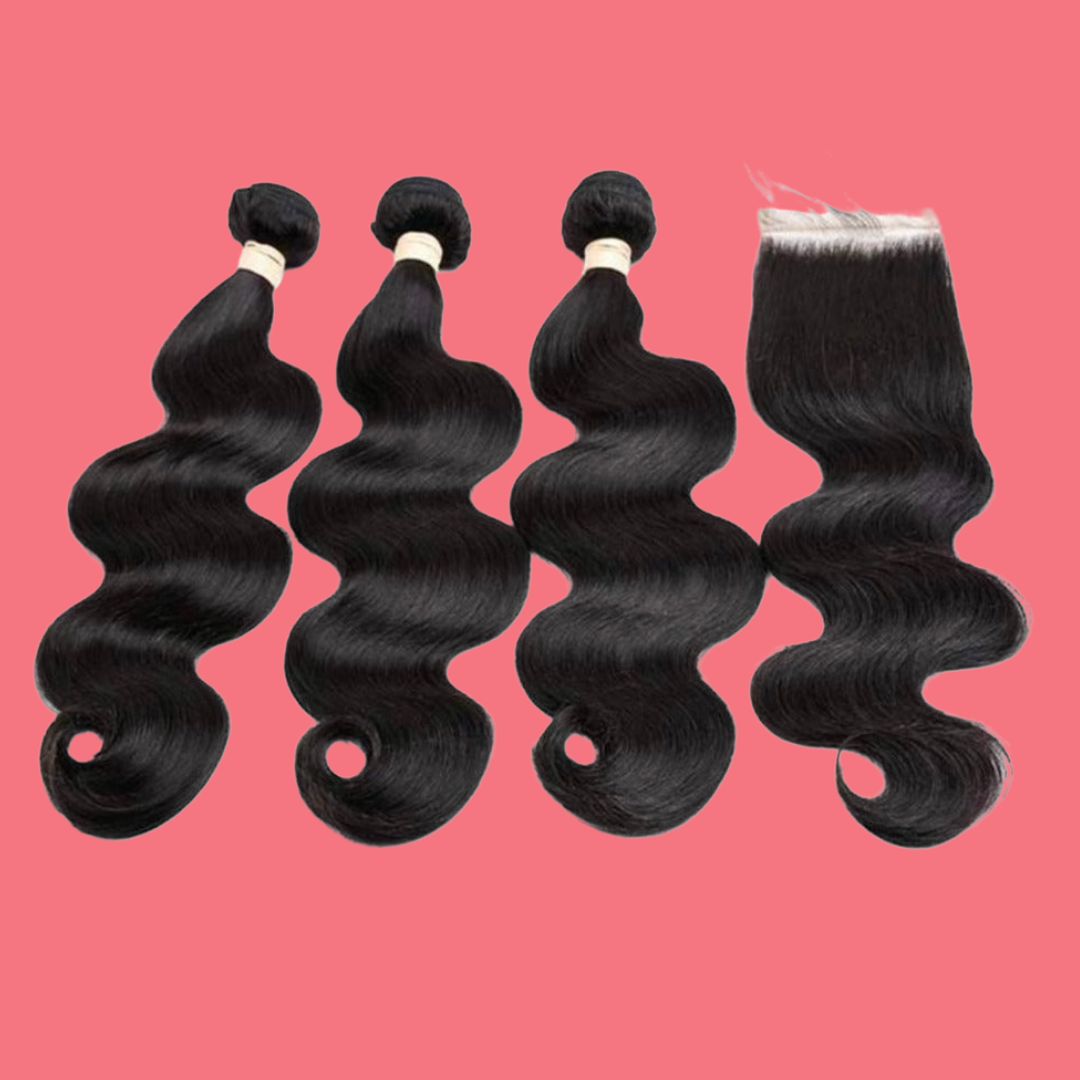 100% Human bodywave 4x4 closure